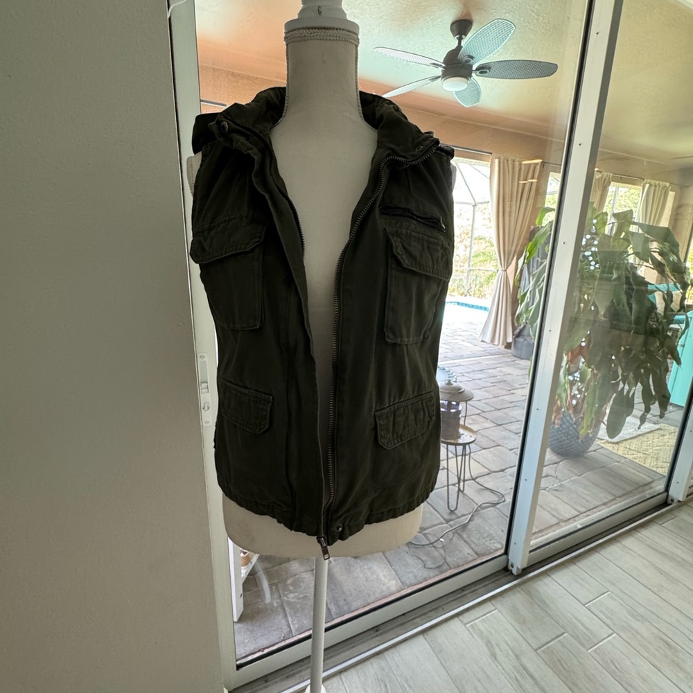 BDG Dark Green Hooded Vest